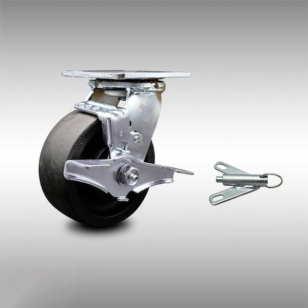 5 Inch SS Glass Filled Nylon Caster with Ball Bearing and Brake/Swivel Lock SCC